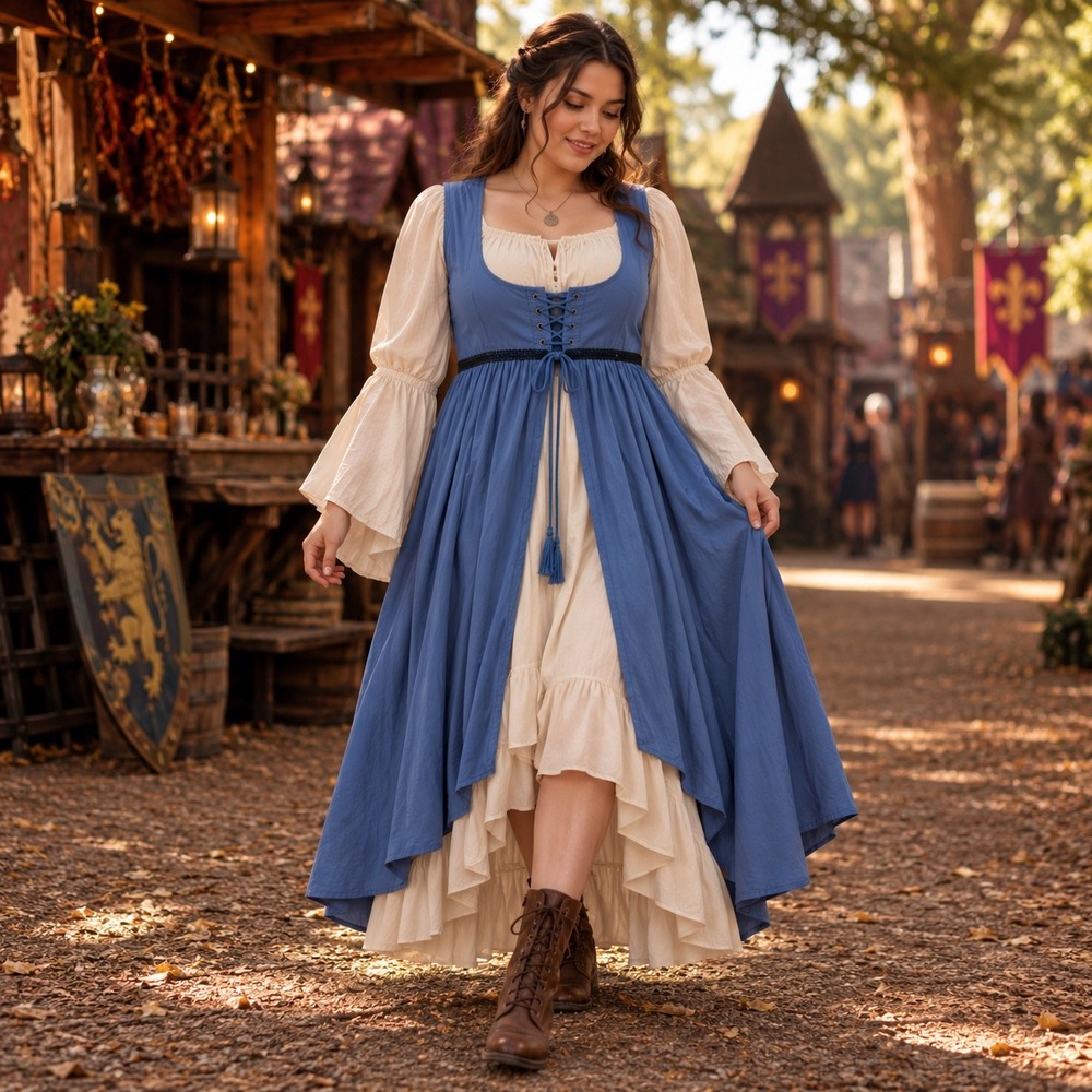 Scarlet Darkness Renaissance Tie Corset
Overdress (Cover Only) Blue Ren Fair XL
